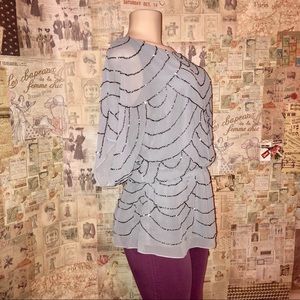 Adrianna Papell Gray / Silver Studded Tunic
